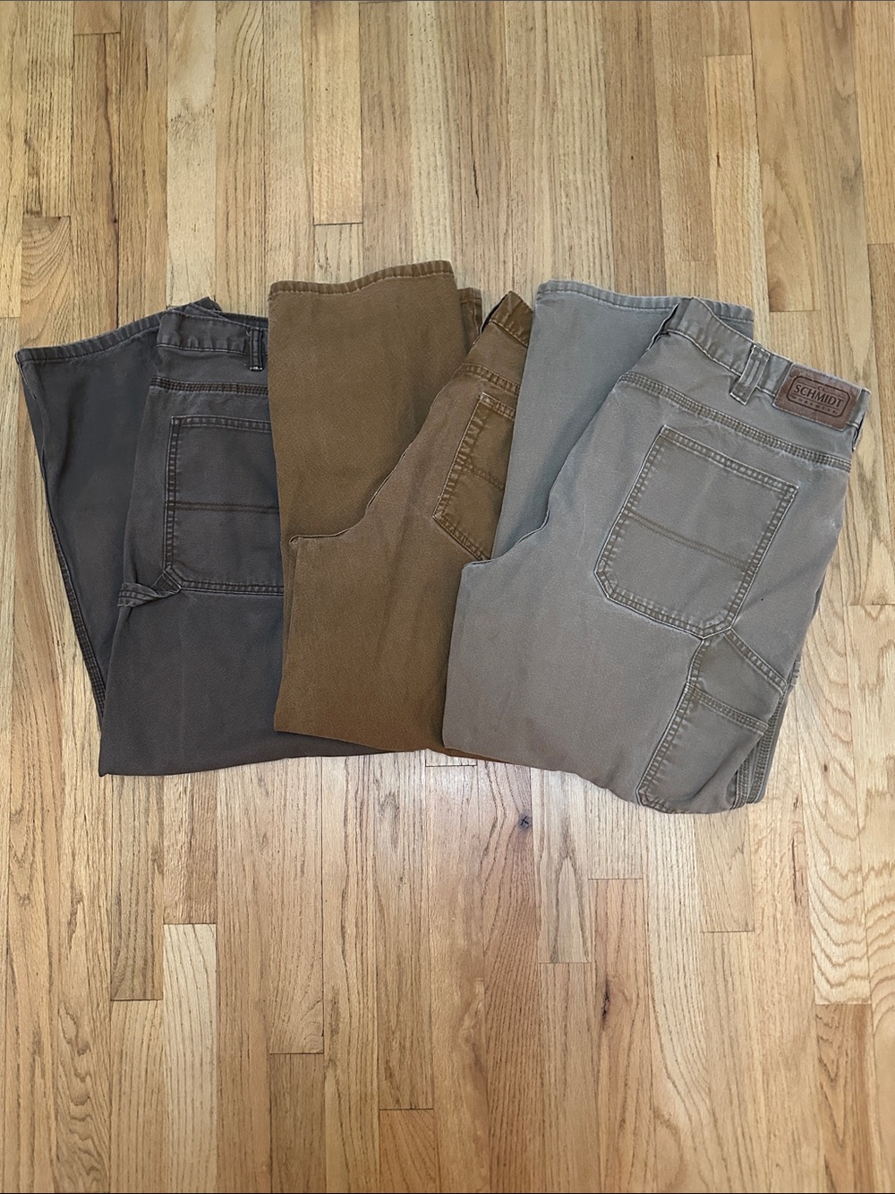 CE Schmidt Cargo Pants Qty 3 — Brown, Dark Gray, and Tan Workwear Size 40x30